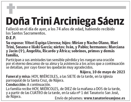 Doña Trini Arciniega Sáenz