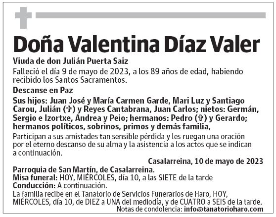 Doña Valentina Díaz Valer