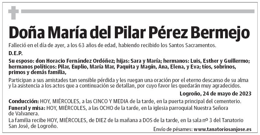 Doña María del Pilar Pérez Bermejo