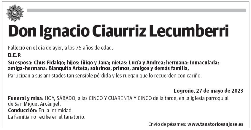 Don Ignacio Ciaurriz Lecumberri