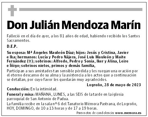 Don Julián Mendoza Marín