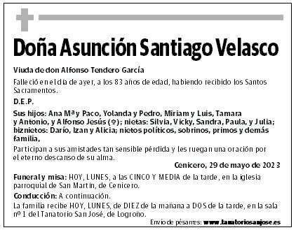 Doña Asunción Santiago Velasco