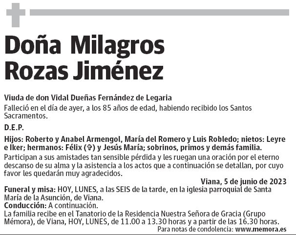 Doña  Milagros Rozas Jiménez
