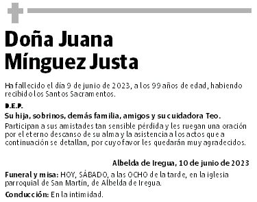 Doña Juana Mínguez Justa