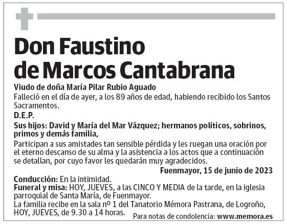 Don Faustino de Marcos Cantabrana
