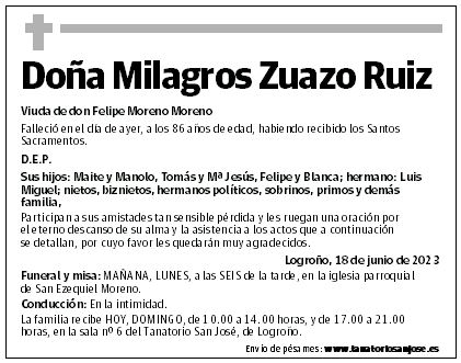 Doña Milagros Zuazo Ruiz
