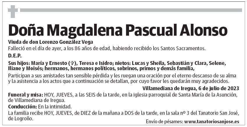 Doña Magdalena Pascual Alonso