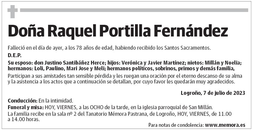 Doña Raquel Portilla Fernández