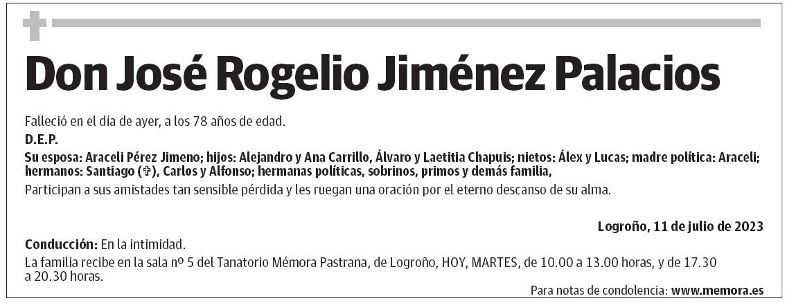 Don José Rogelio Jiménez Palacios