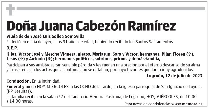 Doña Juana Cabezón Ramírez