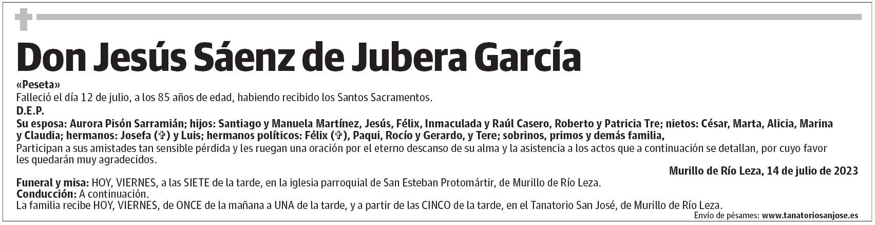 Don Jesús Sáenz de Jubera García