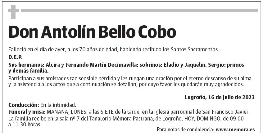 Don Antolín Bello Cobo
