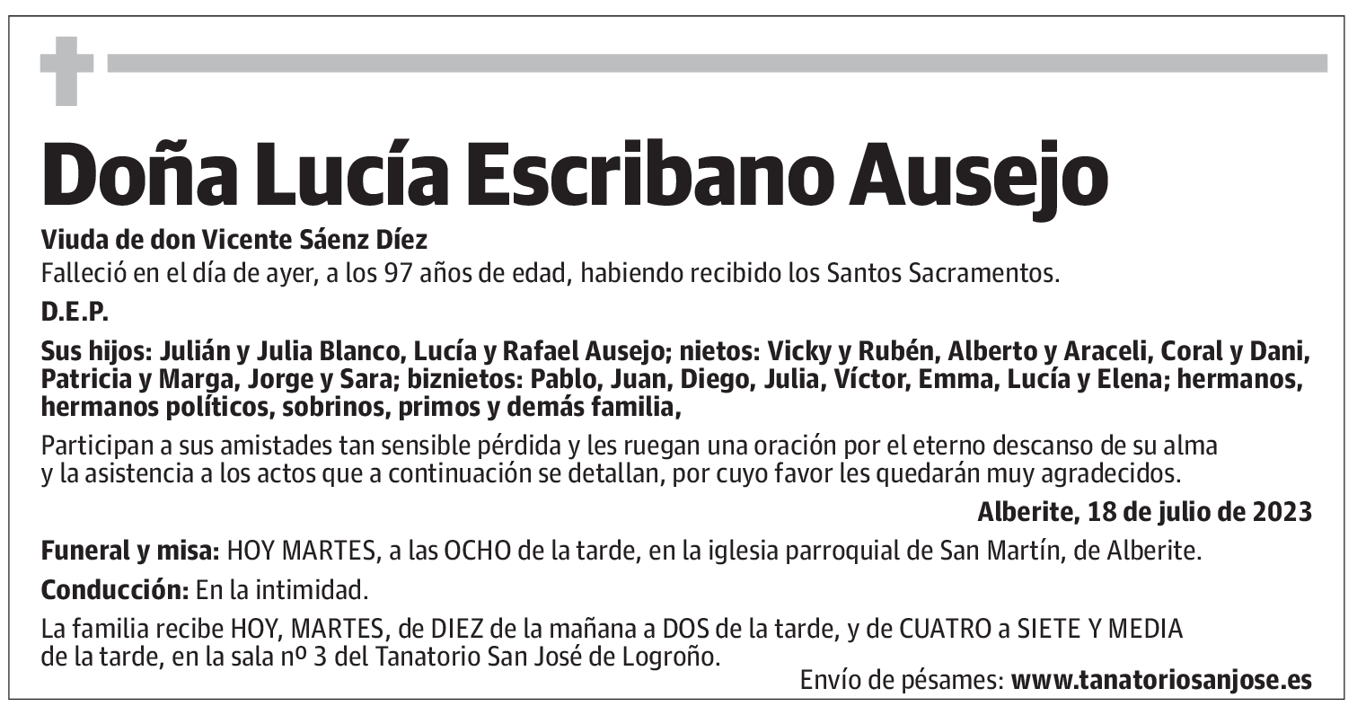 Doña Lucía Escribano Ausejo