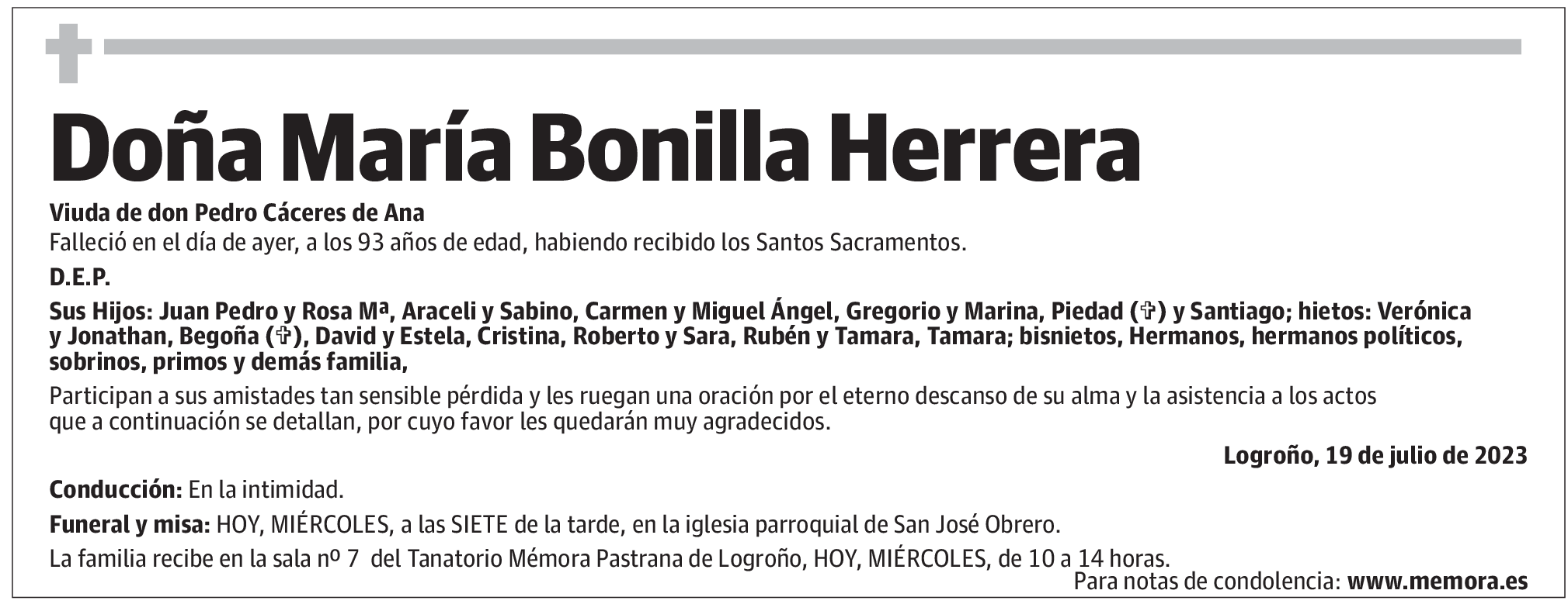 Doña María Bonilla Herrera