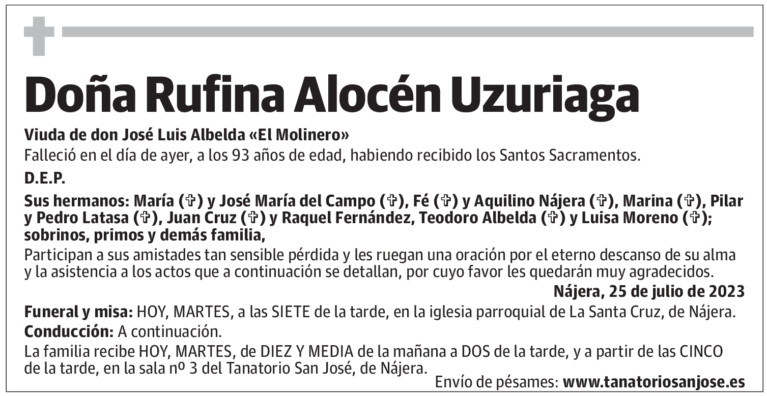 Doña Rufina Alocén Uzuriaga