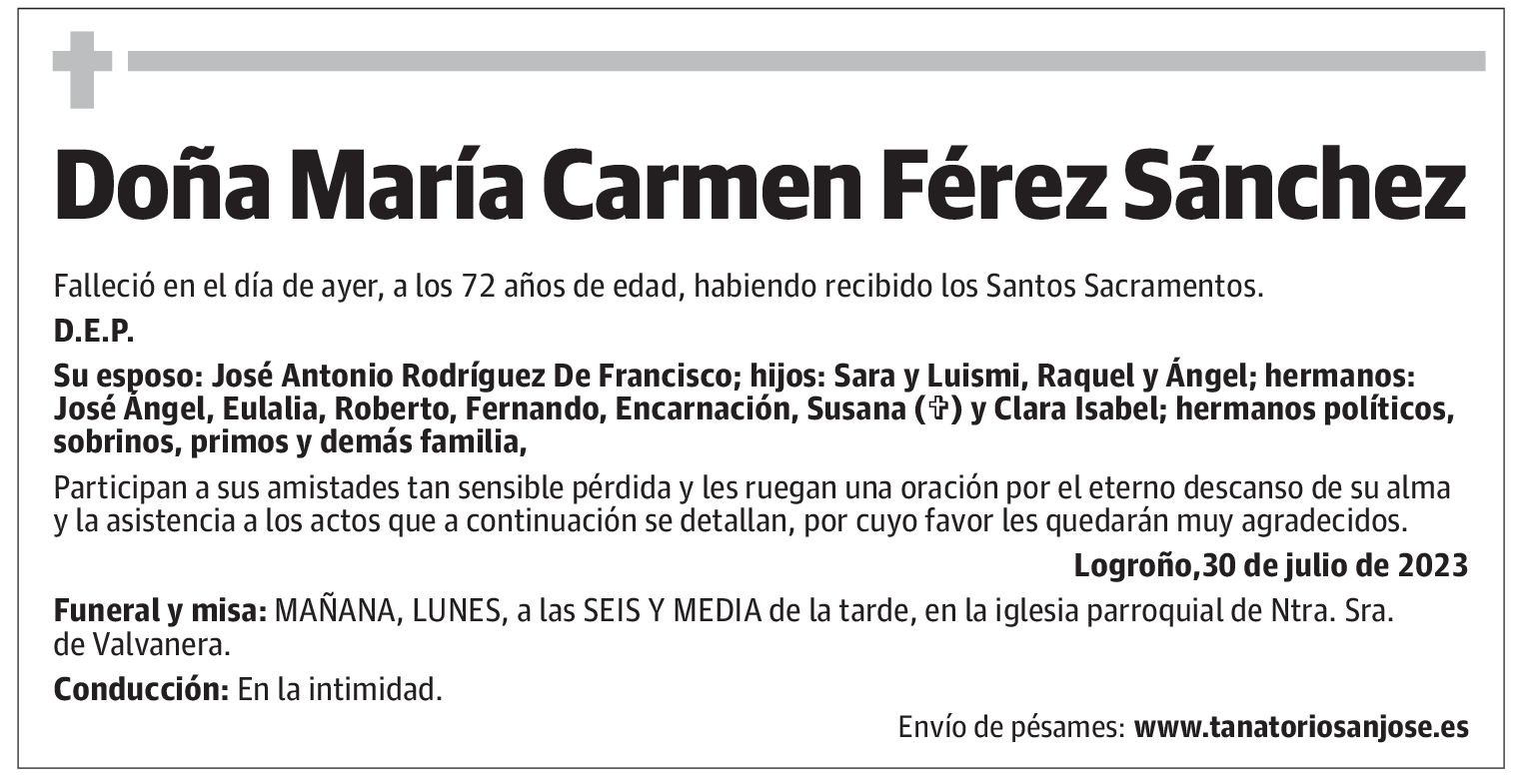 Doña María Carmen Férez Sánchez