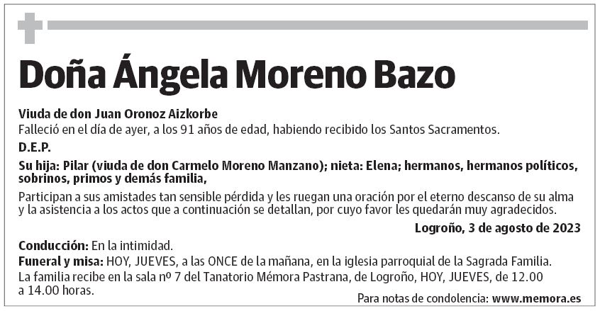 Doña Ángela Moreno Bazo