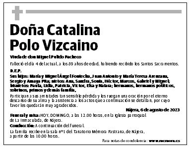 Doña Catalina Polo Vizcaino