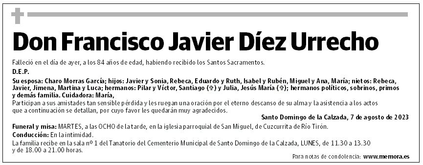 Don Francisco Javier Díez Urrecho