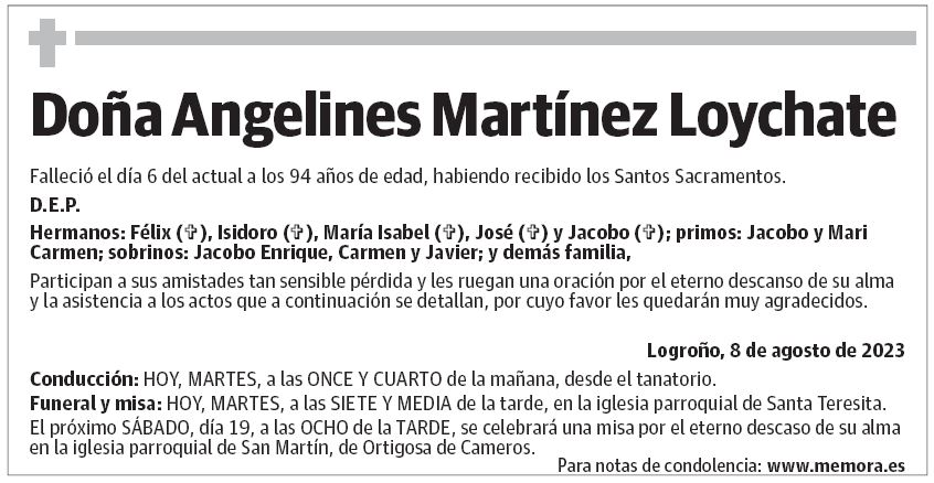 Doña Angelines Martínez Loychate