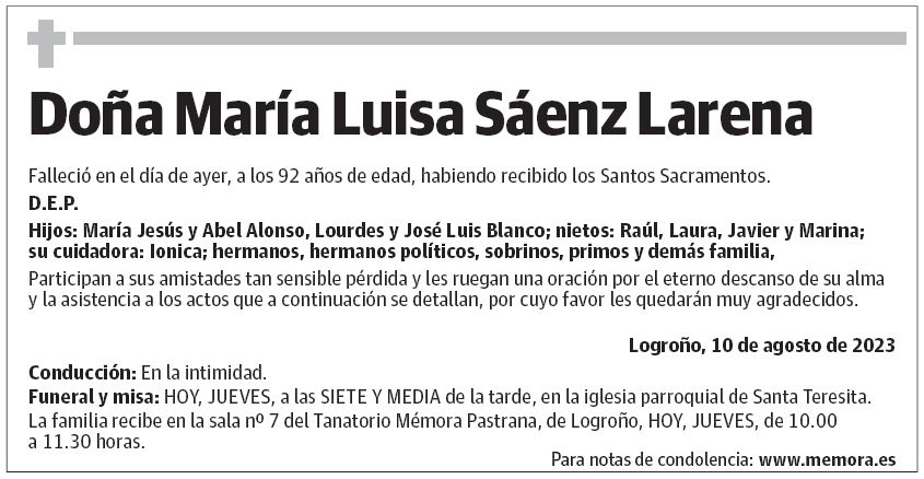 Doña María Luisa Sáenz Larena