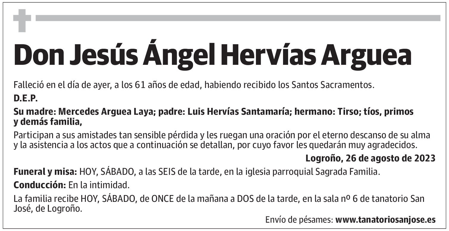 Don Jesús Ángel Hervías Arguea