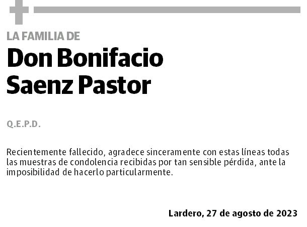 Don Bonifacio Sáenz Pastor