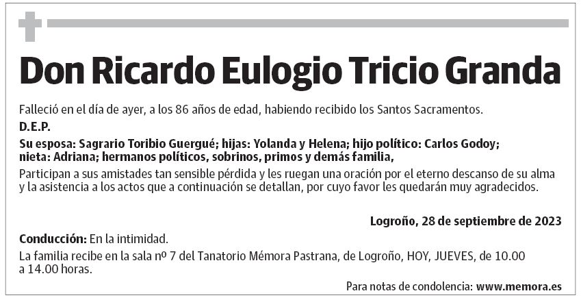 Don Ricardo Eulogio Tricio Granda
