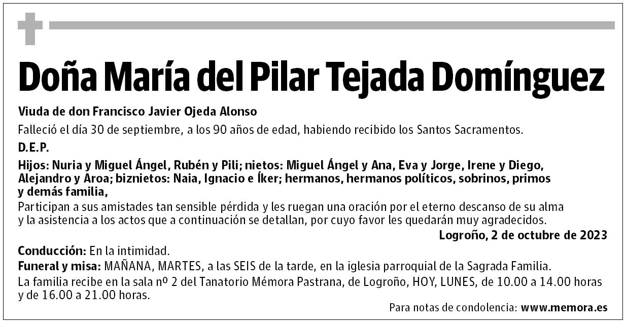 Doña María del Pilar Tejada Domínguez