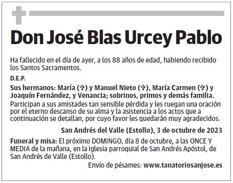 Don José Blas Urcey Pablo