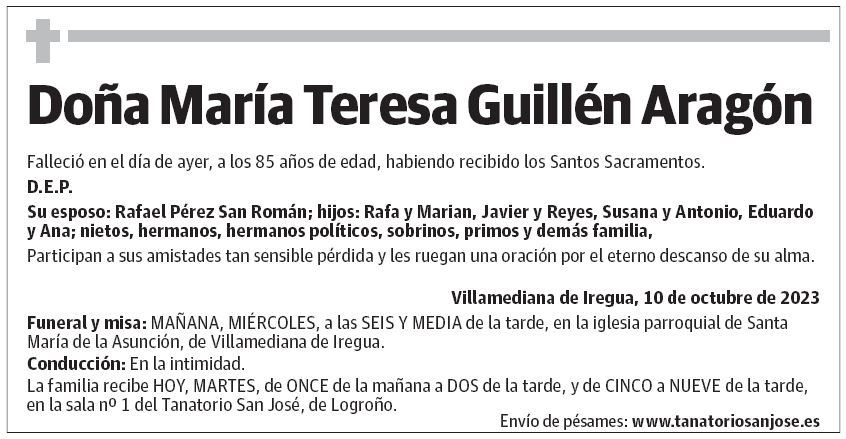 Doña María Teresa Guillén Aragón