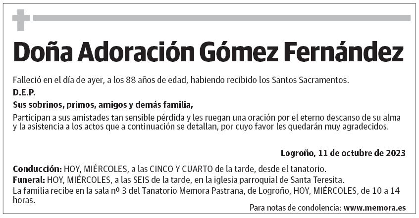 Doña Adoración Gómez Fernández