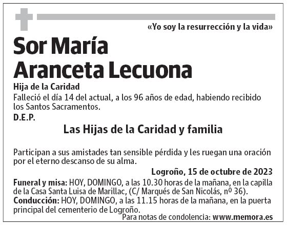 Sor María Aranceta Lecuona