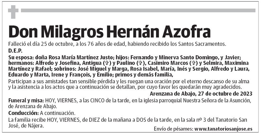 Don Milagros Hernán Azofra