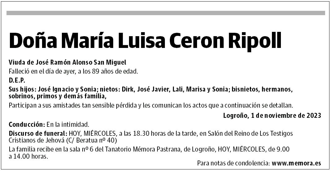 Doña María Luisa Ceron Ripoll
