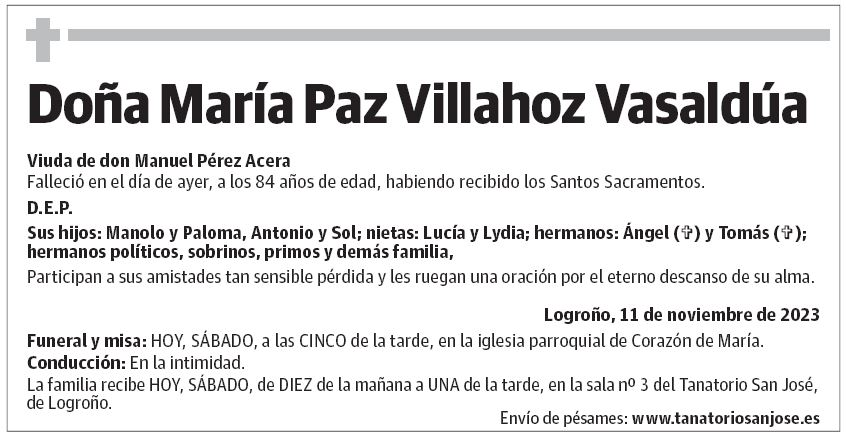 Doña María Paz Villahoz Vasaldúa