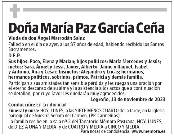 Doña María Paz García Ceña