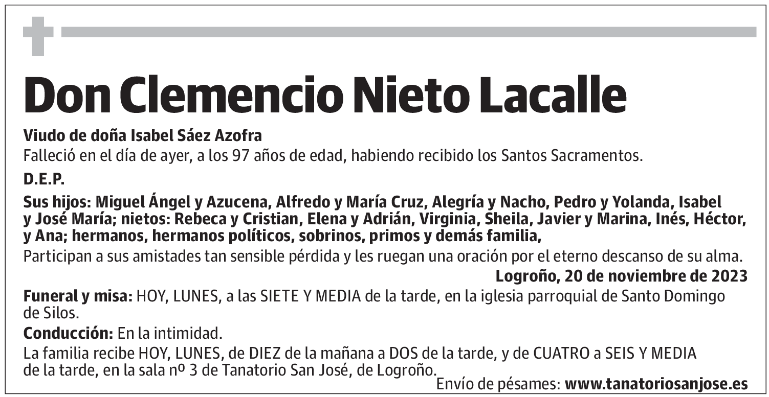 Don Clemencio Nieto Lacalle