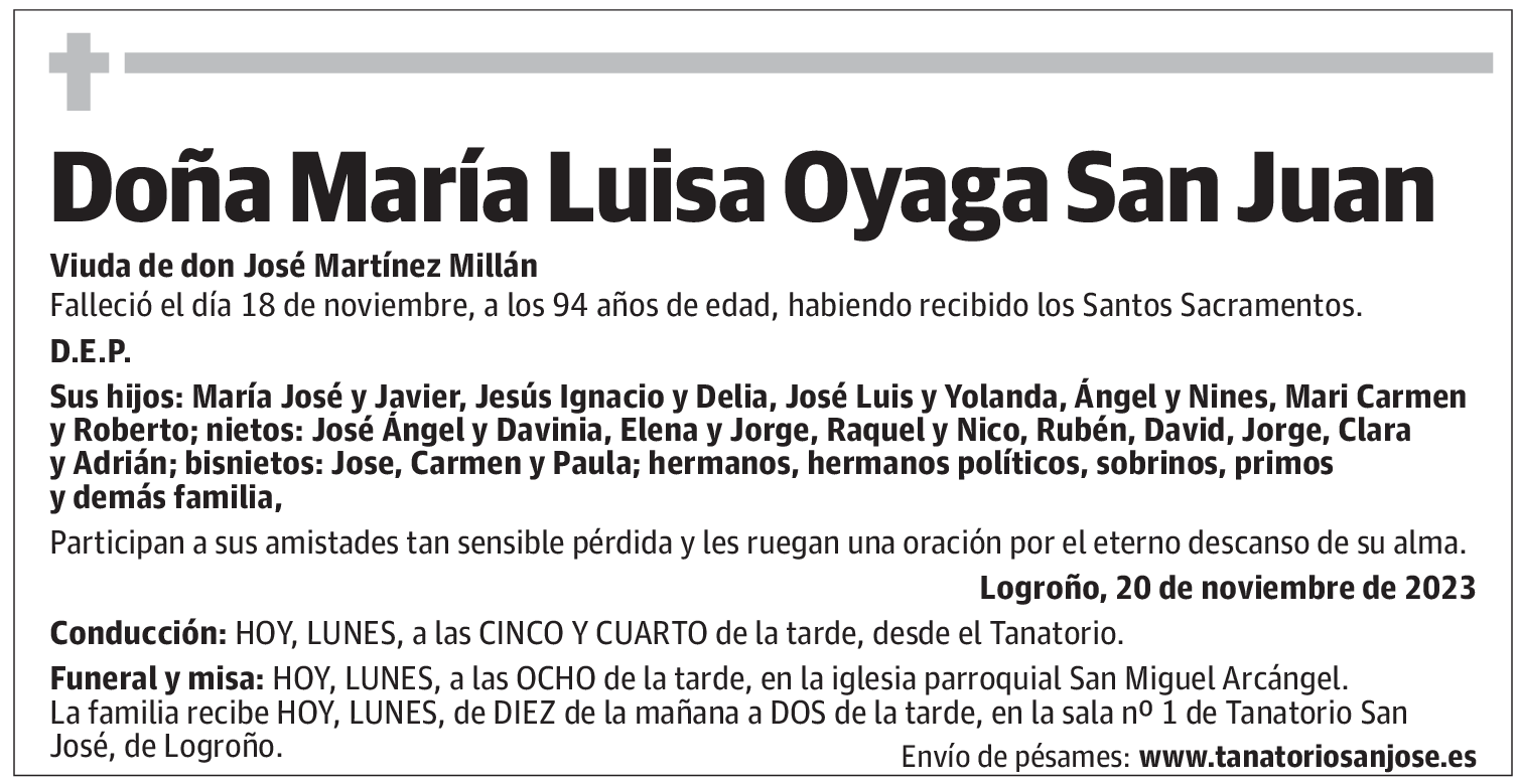 Doña María Luisa Oyaga San Juan