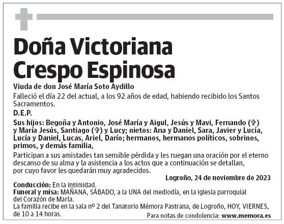 Doña Victoriana Crespo Espinosa