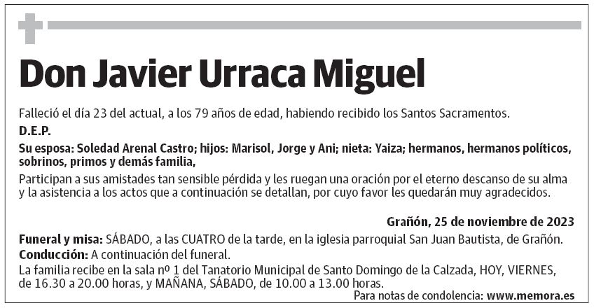 Don Javier Urraca Miguel