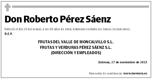Don Roberto Pérez Sáenz