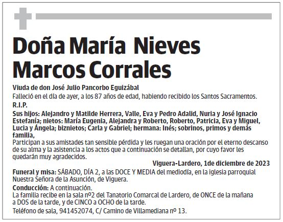 Doña María Nieves Marcos Corrales