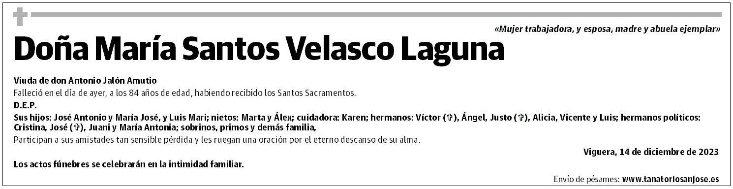 Doña María Santos Velasco Laguna