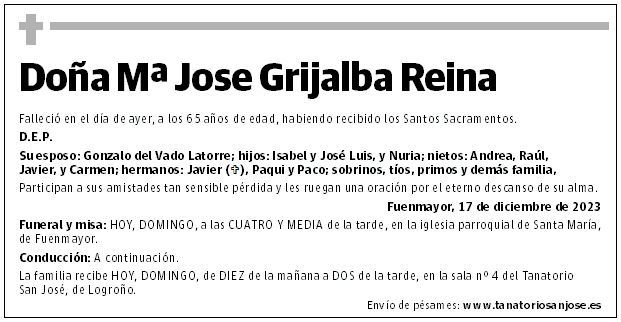 Doña Mª Jose Grijalba Reina