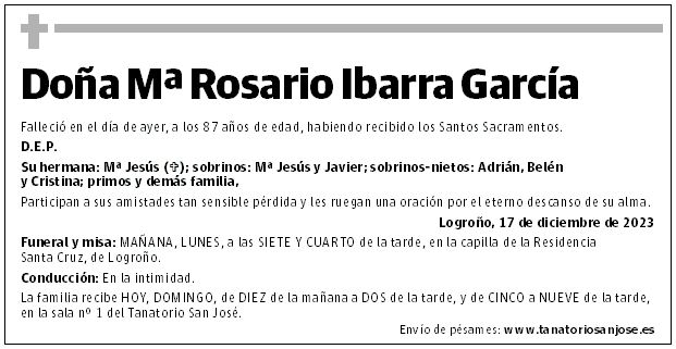 Doña Mª Rosario Ibarra García