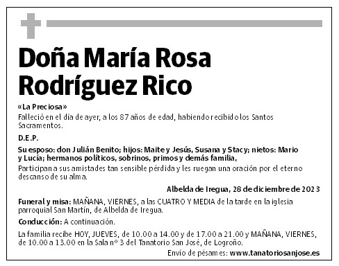 Doña María Rosa Rodríguez Rico