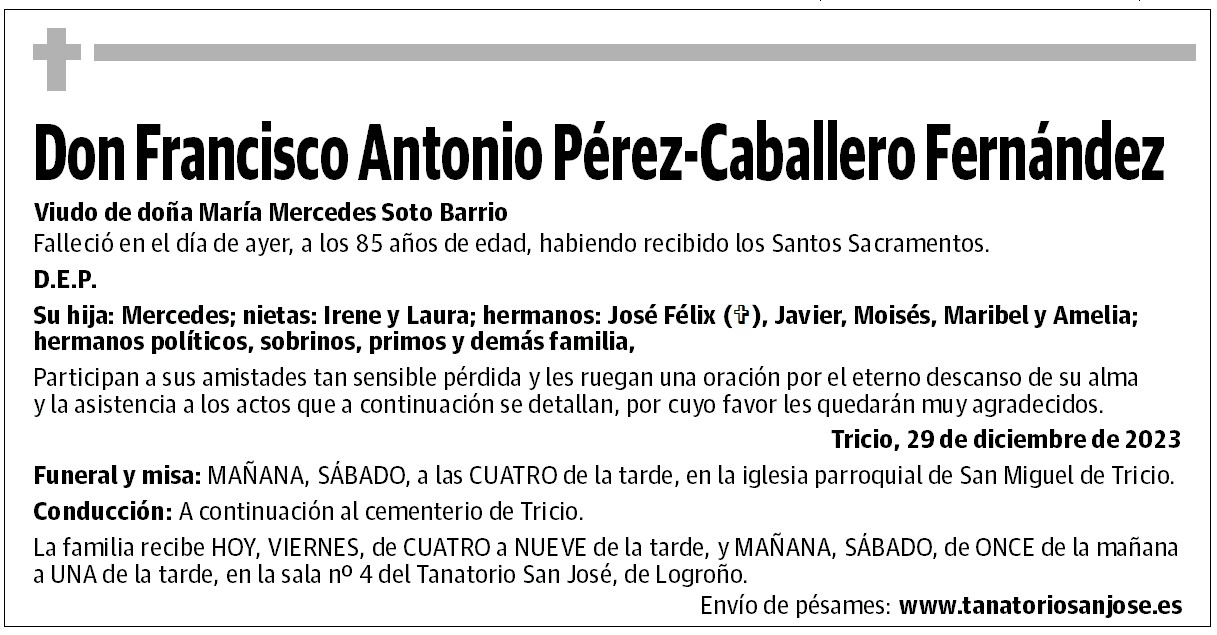 Don Francisco Antonio Pérez-Caballero Fernández