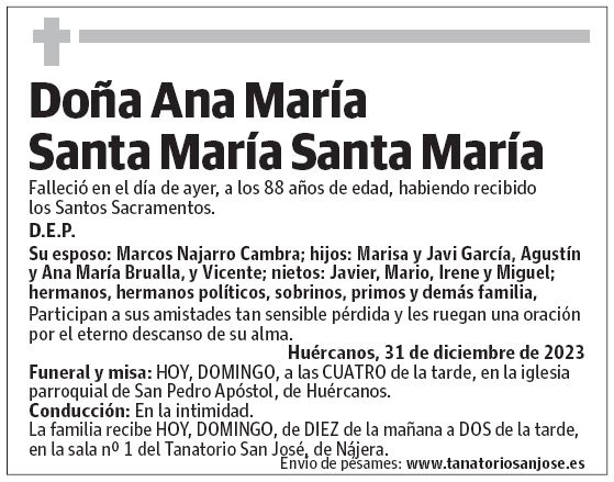 Doña Ana María Santa María Santa María