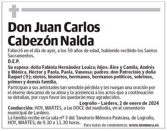 Don Juan Carlos Cabezón Nalda